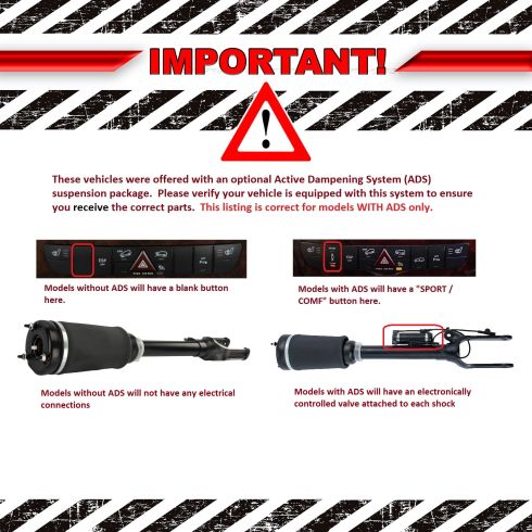 Mercedes Benz Front & Rear 4 Piece Air Shock Set TRQ PAA50122