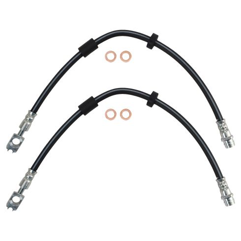 VW Beetle Golf Jetta Front Driver & Passenger Side 2 Piece Brake Hose Set TRQ BLA63685 - Image 5