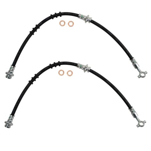 Nissan Maxima Infiniti I30 Front Driver & Passenger Side 2 Piece Brake Hose Set TRQ BLA63698 - Image 6