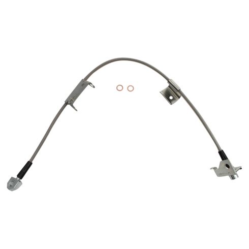 Chevrolet GMC Cadillac Front Driver & Passenger Side 2 Piece Brake Hose Set with Hose Brackets TRQ Performance BLA63323 - Image 3