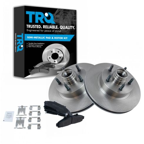 Ford Mazda Mercury Front Semi-Metallic Brake Pad & Rotor Kit TRQ BKA10489