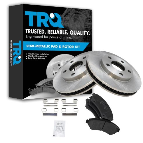 Chevrolet Buick Pontiac Olds Front Semi-Metallic Brake Pad & Rotor Kit TRQ BKA10495
