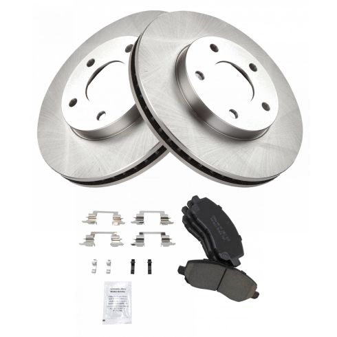 Dodge Chrysler Mitsubishi Front Ceramic Brake Pad & Rotor Kit TRQ BKA10637