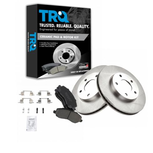 Dodge Chrysler Mitsubishi Front Ceramic Brake Pad & Rotor Kit TRQ BKA10637
