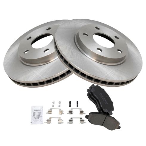 Dodge Caliber Mitsubishi Lancer Front Ceramic Brake Pad & Rotor Kit TRQ BKA10713