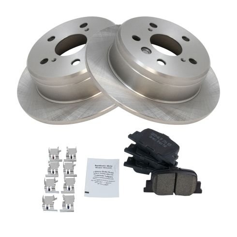 2000-01 Toyota Camry Lexus ES300 Rear Ceramic Brake Pad & Rotor Kit TRQ BKA10724