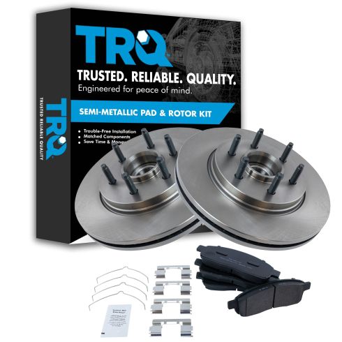 Ford F150 Lincoln Mark LT Front Semi-Metallic Brake Pad & Rotor Kit TRQ BKA10769