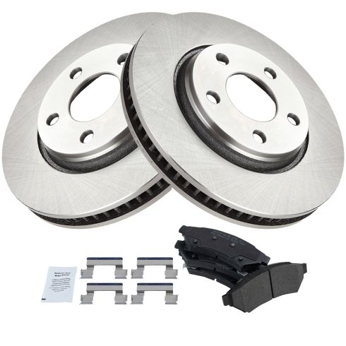 Chevrolet Buick Pontiac Saturn Front Semi-Metallic Brake Pad & Rotor Kit TRQ BKA10956