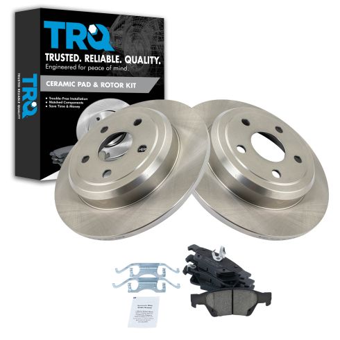 Jeep Grand Cherokee Dodge Durango Rear Ceramic Brake Pad & Rotor Kit TRQ BKA10974