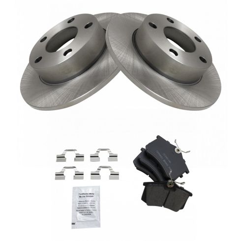 VW Passat Audi A4 Quattro Rear Ceramic Brake Pad & Rotor Kit TRQ BKA10979