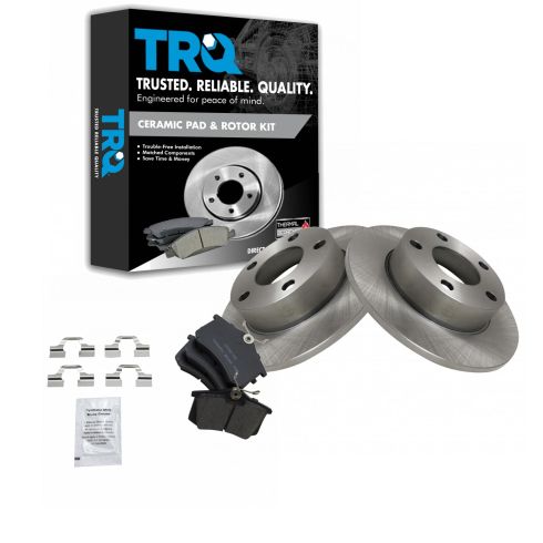 VW Passat Audi A4 Quattro Rear Ceramic Brake Pad & Rotor Kit TRQ BKA10979