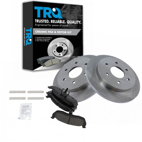 Nissan Infiniti Rear Ceramic Brake Pad & Rotor Kit TRQ BKA11094