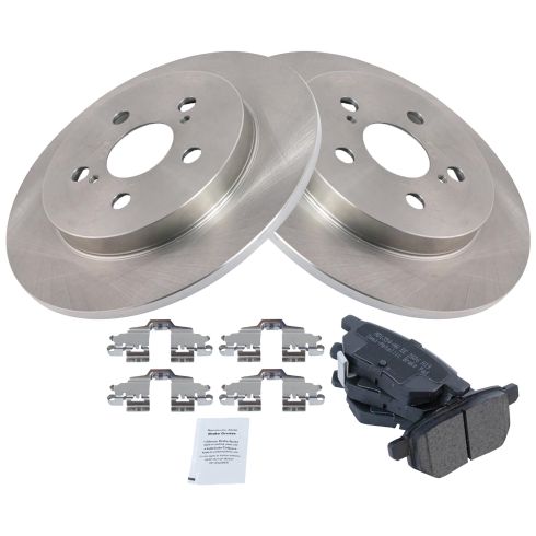 Toyota Lexus Pontiac Rear Semi-Metallic Brake Pad & Rotor Kit TRQ BKA11142