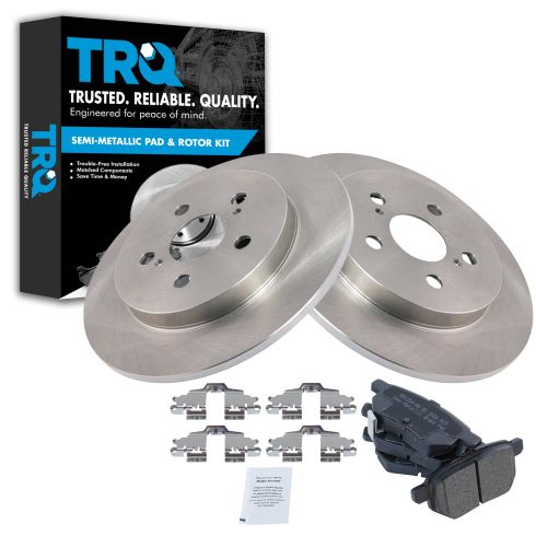 Toyota Lexus Pontiac Rear Semi-Metallic Brake Pad & Rotor Kit TRQ BKA11142