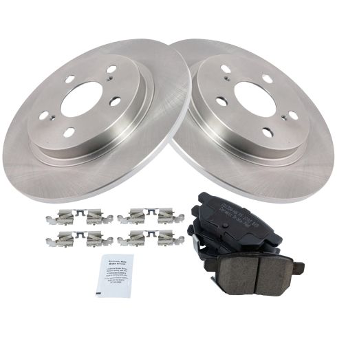 Toyota Pontiac Scion Rear Ceramic Brake Pad & Rotor Kit TRQ BKA11143
