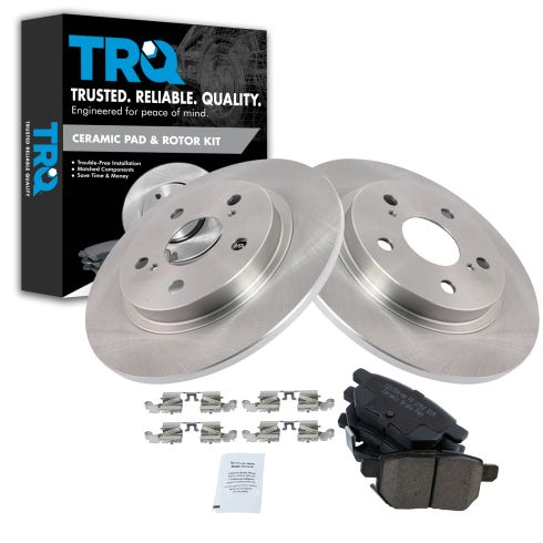 Toyota Pontiac Scion Rear Ceramic Brake Pad & Rotor Kit TRQ BKA11143