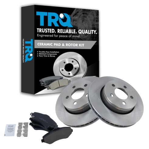 Jeep Liberty Dodge Nitro Front Ceramic Brake Pad & Rotor Kit TRQ BKA11234