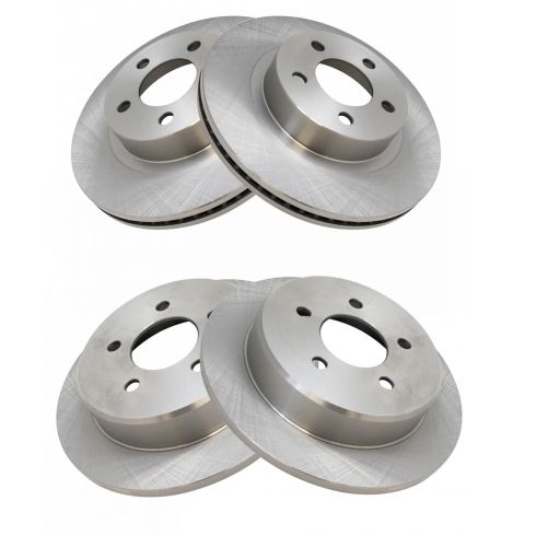 2001-02 Ford Explorer Sport 4 Wheel Drive Front & Rear 4 Piece Brake Rotor Set TRQ BRA13613