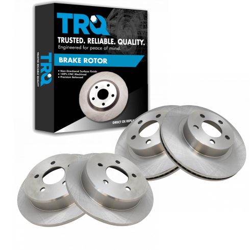 2001-02 Ford Explorer Sport 4 Wheel Drive Front & Rear 4 Piece Brake Rotor Set TRQ BRA13613