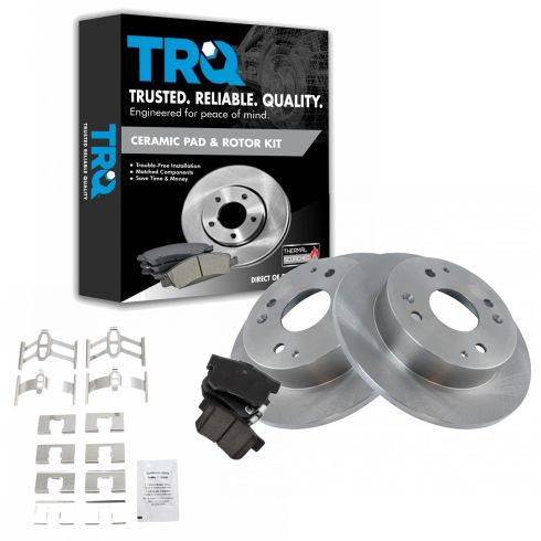 Honda Accord Acura CL Rear Ceramic Brake Pad & Rotor Kit TRQ BKA11294