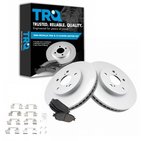 Toyota Lexus Front Semi-Metallic Premium G-Coated Brake Pad & Rotor Kit TRQ BKA11321