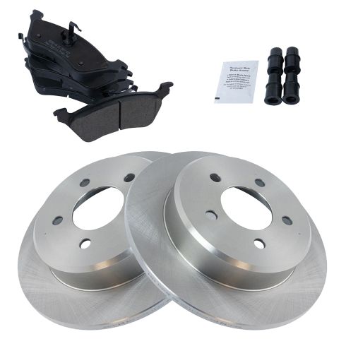 Dodge Chrysler Rear Semi-Metallic Brake Pad & Rotor Kit TRQ BKA11370