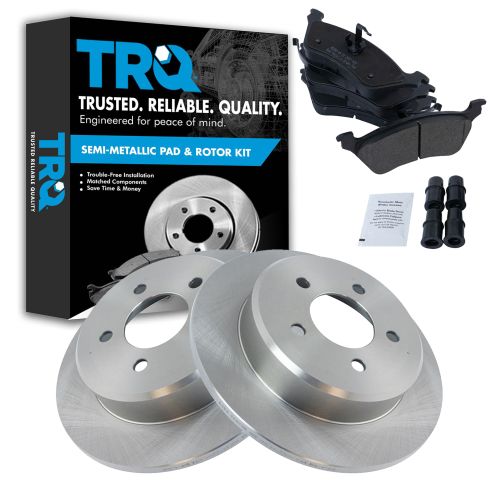 Dodge Chrysler Rear Semi-Metallic Brake Pad & Rotor Kit TRQ BKA11370