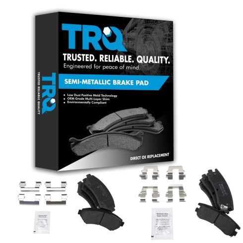Chevrolet Buick Pontiac Olds Front & Rear Semi-Metallic Brake Pads TRQ BFA12924