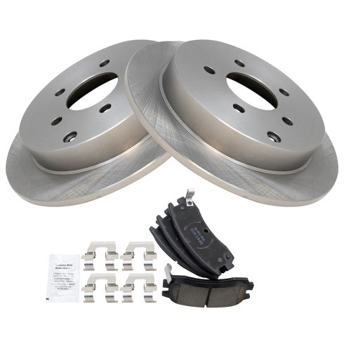 Chevrolet Buick Pontiac Olds Rear Ceramic Brake Pad & Rotor Kit TRQ BKA11396