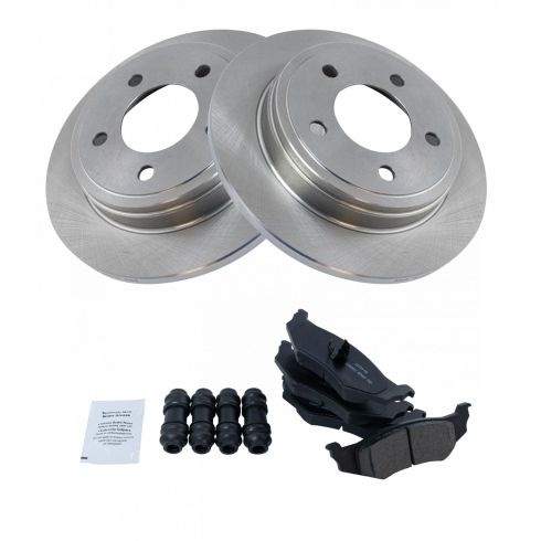 Dodge Chrysler Eagle Rear Ceramic Brake Pad & Rotor Kit TRQ BKA11472