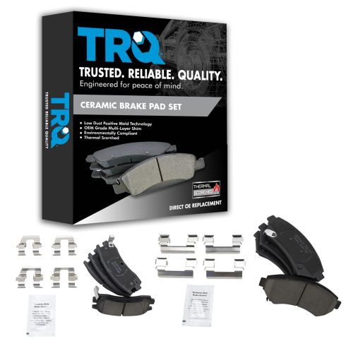 Chevrolet Buick Pontiac Olds Front & Rear Ceramic Brake Pads TRQ BFA12929
