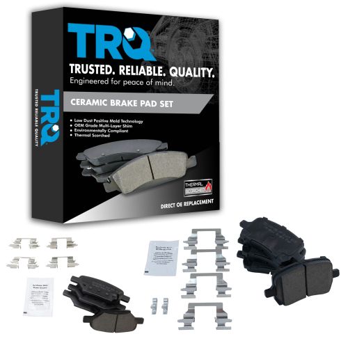 Chevrolet Pontiac Saturn Front & Rear Ceramic Brake Pads TRQ BFA12938