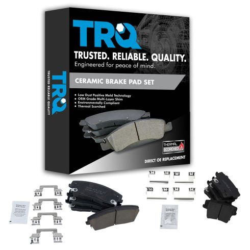 Dodge Chrysler Front & Rear Ceramic Brake Pads TRQ BFA12957