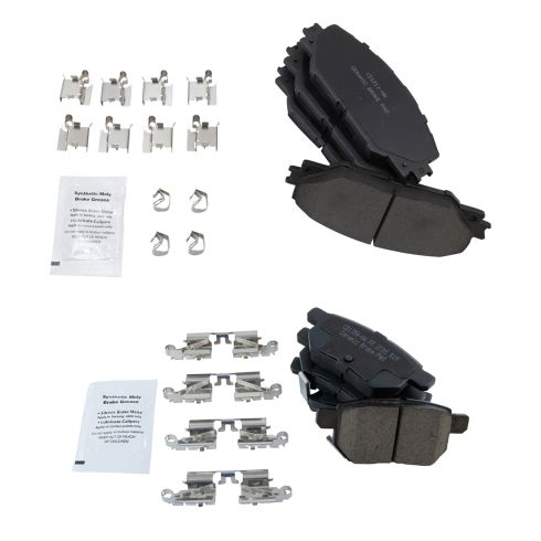 Toyota Pontiac Scion Front & Rear Ceramic Brake Pads TRQ BFA12965
