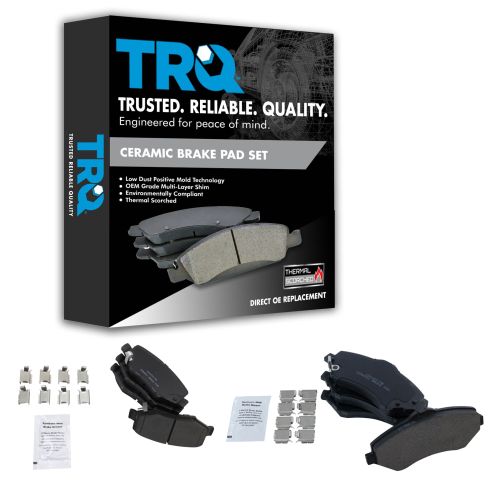 Jeep Dodge Front & Rear Ceramic Brake Pads TRQ BFA12966