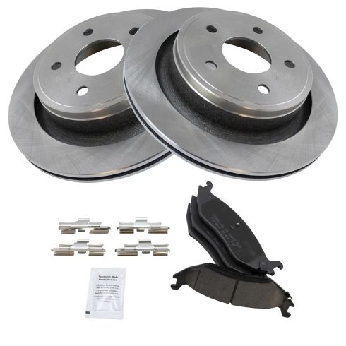 Dodge Ram Chrysler Rear Ceramic Brake Pad & Rotor Kit TRQ BKA11510