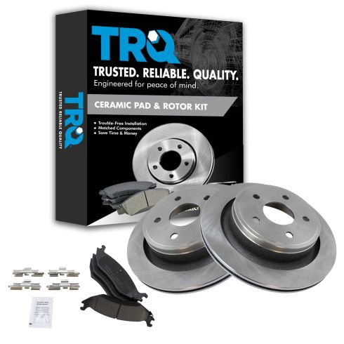 Dodge Ram Chrysler Rear Ceramic Brake Pad & Rotor Kit TRQ BKA11510