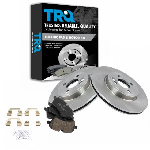 Mini Cooper Front Ceramic Brake Pad & Rotor Kit TRQ BKA11544