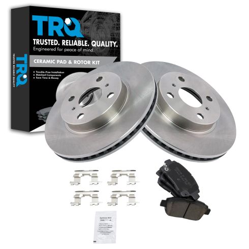 2013 Scion iQ Base Model Front Ceramic Brake Pad & Rotor Kit TRQ BKA11667