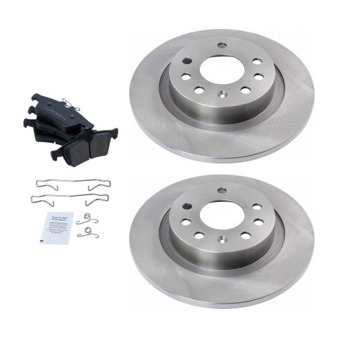Saab 9-3 9-3X Rear Ceramic Brake Pad & Rotor Kit TRQ BKA11687