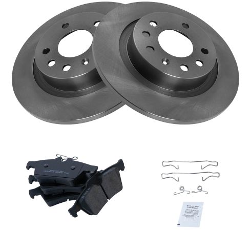 Saab 9-3 9-3X Rear Ceramic Brake Pad & Rotor Kit TRQ BKA11687