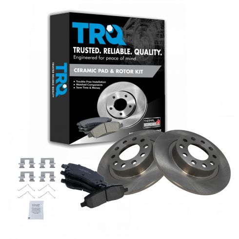 2013-16 Dodge Dart Rear Ceramic Brake Pad & Rotor Kit TRQ BKA11732
