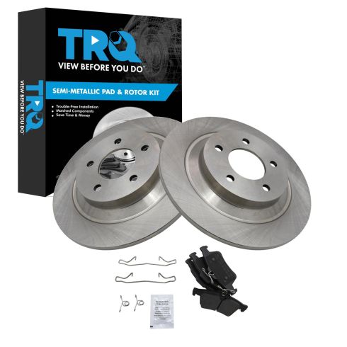 Mazda 5 Rear Semi-Metallic Brake Pad & Rotor Kit TRQ BKA11756