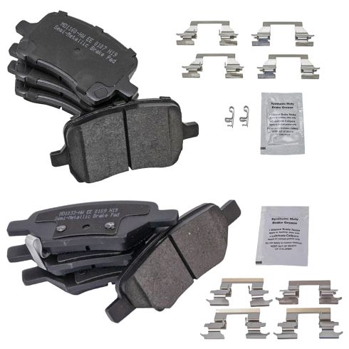 Chevrolet Pontiac Saturn Front & Rear Semi-Metallic Brake Pads TRQ BFA13037