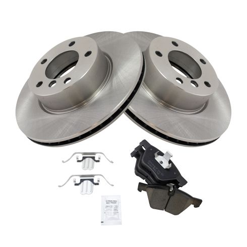 BMW 128i 325i 325Xi 328xi Front Ceramic Brake Pad & Rotor Kit TRQ BKA11897