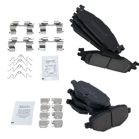 Ford Lincoln Front & Rear Ceramic Brake Pads TRQ BFA13068