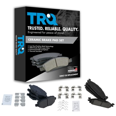 Ford Lincoln Front & Rear Ceramic Brake Pads TRQ BFA13068