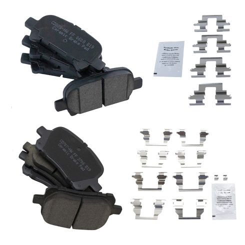 Toyota Avalon Camry Solara Front & Rear Ceramic Brake Pads TRQ BFA13097