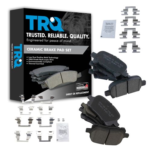 Toyota Avalon Camry Solara Front & Rear Ceramic Brake Pads TRQ BFA13097