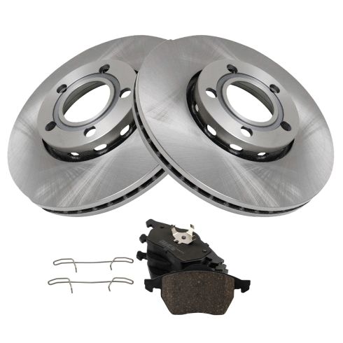 VW Passat Audi A4 A4 Quattro Front Ceramic Brake Pad & Rotor Kit TRQ BKA11978